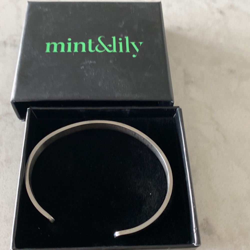 mint & lily Stainless Steel messaage cuff bracelet New in box